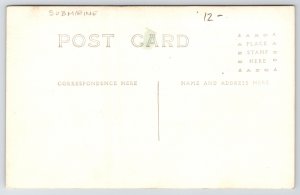 RPPC 2 PCs~WWI Navy Submarine USS E-14~Same Conning Tower, Sailor Face & Clothes