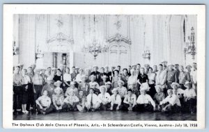 1958 ORPHEUS CLUB MALE CHORUS PHOENIX AZ in SCHOENBRUNN CASTLE VIENNA POSTCARD