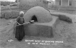 New Mexico Native Way of Baking Bread 1940s RPPC Photo Postcard 22-4185