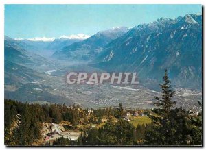 Modern Postcard From Near Montana Crans view Plaine du Rhone