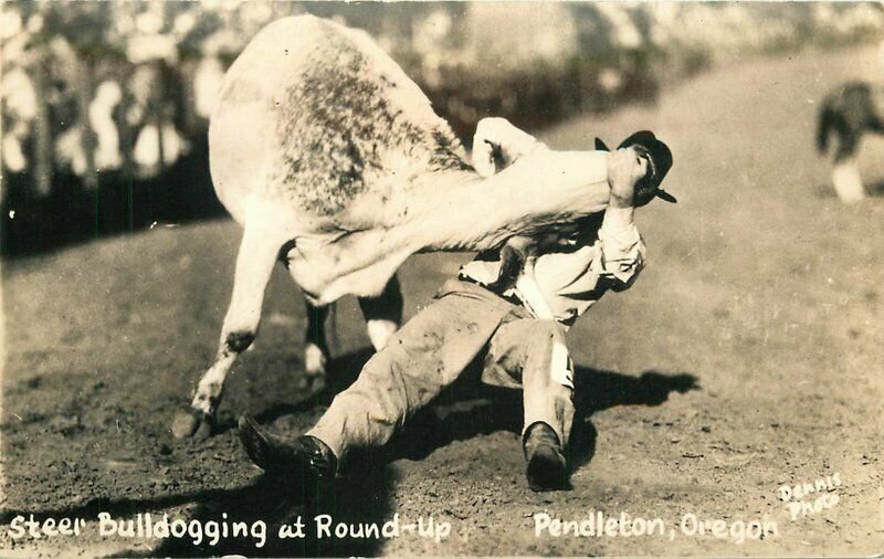 Cowboy Dennis Rodeo Western Pendleton Oregon 1930s RPPC Photo Postcard 8137 