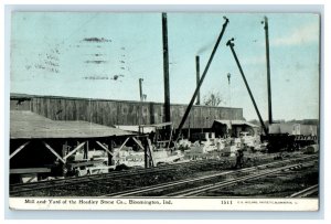 1909 Mill And Yard Of Hoadley Stone Co. Bloomington Indiana IN Antique Postcard 