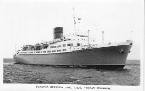 RPPC Furness Bermuda Line, T.S.S. Ocean Monarch c1940s Vintage Photo Postcard