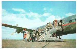 Expédié DC-6 Bleu Ruban Aircoach Américain Airlines Carte Postale 1955