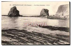 Old Postcard Hendaye The Two Twins