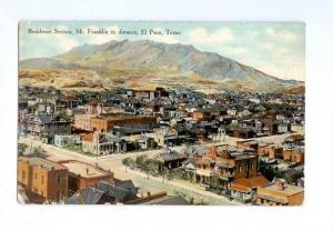 LP78    El Paso, Texas, TX, postcard,  Residence Section, Mt