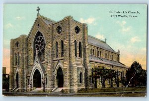Fort Worth Texas TX Postcard St. Patrick's Church Exterior Chapel c1910 Vintage