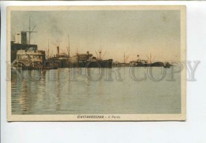 435927 Italy Civitavecchia port ships Vintage postcard