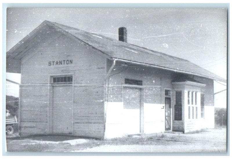 c1960 Stanton Iowa IA Railroad Vintage Train Depot Station RPPC Photo Postcard