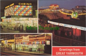 Norfolk Postcard - Great Yarmouth Casino, Amusements, Bingo, Funfair RS37854