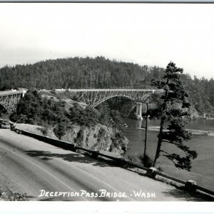 c1950s Washington Island RPPC Deception Pass Bridge Real Photo Postcard A93