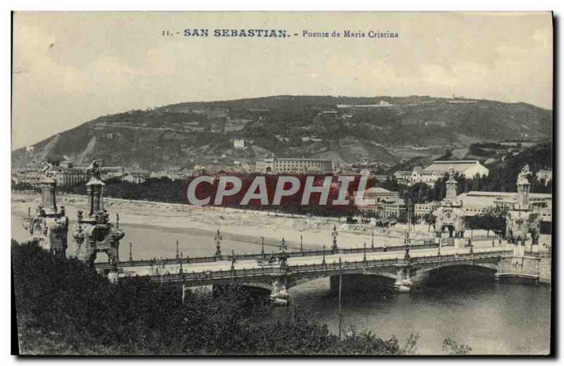 Postcard Old San Sebastian Puente de Maria Cristina