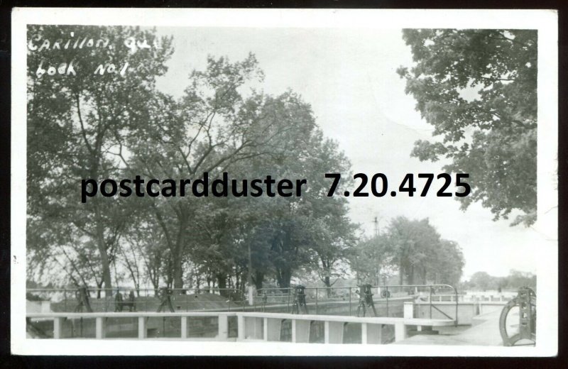 h3814 - CARILLON Quebec 1946 Canal Locks. Real Photo Postcard