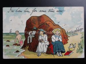 Bathing Swimming Theme I'VE BEEN HERE FOR SOME TIME NOW... c1904 Comic Postcard