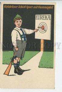 439065 EICHRODT Boy Toy Gun rubber arrow EUREKA Vintage ADVERTISING postcard