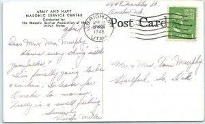 1940s Brigham Utah Army Navy Masonic Service Postcard Bushnell Parade Ground A39