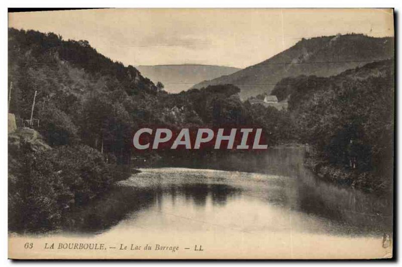 Old Postcard La Bourboule Lac Du Barrage