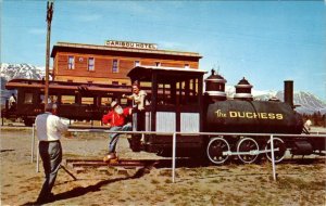 Carcross, Yukon Canada RAILROAD DEPOT~Dutchess Locomotive CARIBOU HOTEL Postcard