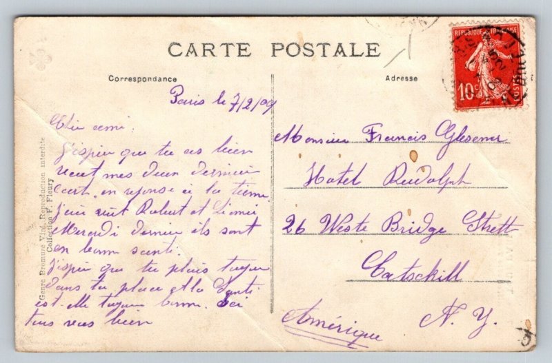 1909  RPPC   Eiffel Tower  Paris  France  Postcard