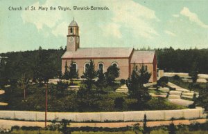 Bermuda Church of St Mary The Virgin Warwick Vintage Postcard 03.72