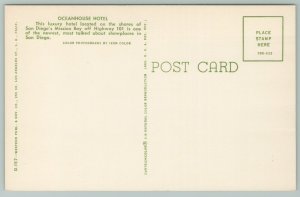 San Diego California~Ocean House Hotel~Standard Chrome Postcard