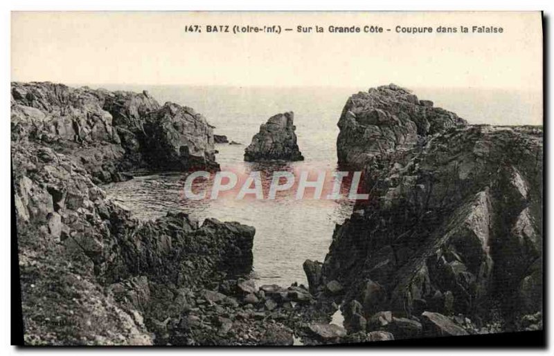 Old Postcard Batz On the Grande Cote Break in the Cliff