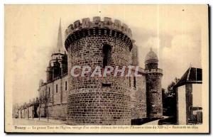 Old Postcard Toucy The big Tower Church remnant of an ancient castle of the b...