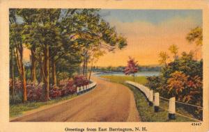 East Barrington New Hampshire Scenic Roadway Greeting Antique Postcard K93826