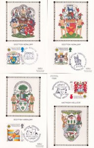 Benham Scottish Heraldry Castle Coat Of Arms 4x Silk Postcard Card s