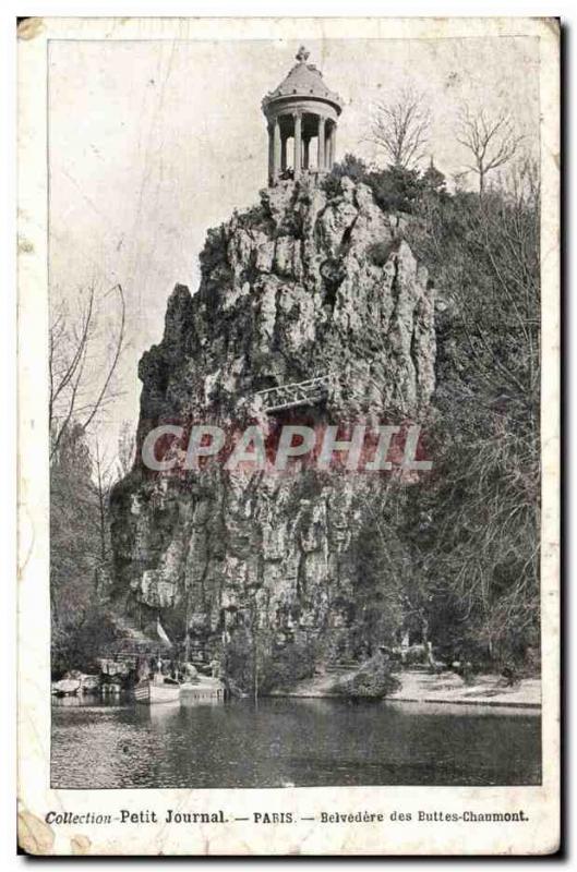 Paris Old Postcard Belevedere Buttes Chaumont