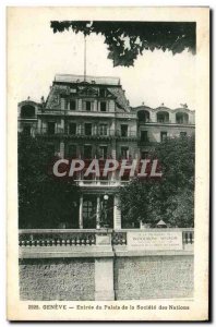 Postcard Old Geneva Entree Du Palais De La Societe Des Nations