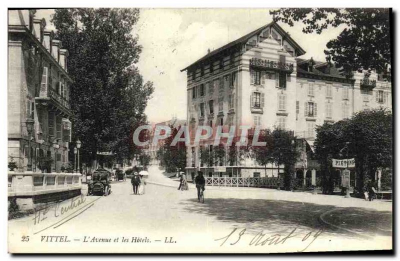 Old Postcard Vittel L Avenue and Hotels