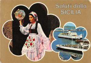 BT0847 Sicilia folklore costume ship bateaux Italy