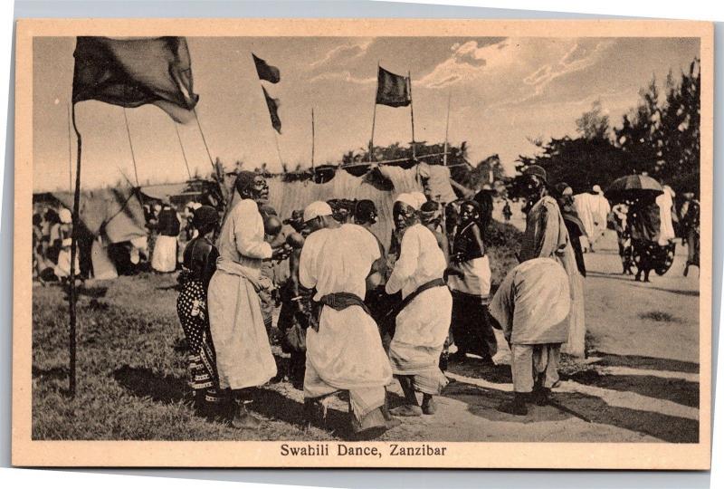 Swahili Dance, Zanzibar Tanzania Vintage Postcard H25