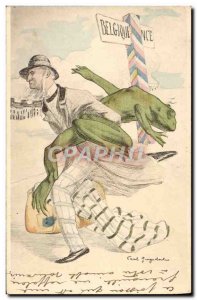 Old Postcard Frog Toad Belgium France