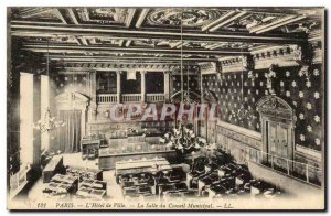 Paris Old Postcard L & # City 39hotel City Council The room