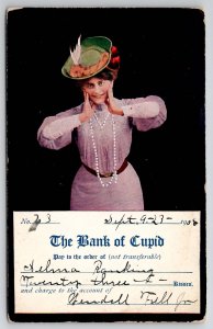 Bank of Cupid 23 Kisses for Alma Ranking from Wendell Fell in Iowa Postcard L46