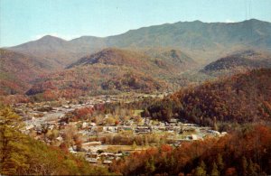 Tennessee Gatlinburgh Birds Eye View Of Main Business Section