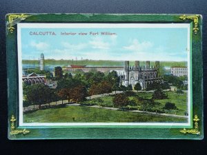 India CALCUTTA Fort William Interior - Old Postcard by N. Gianacis of Calcutta