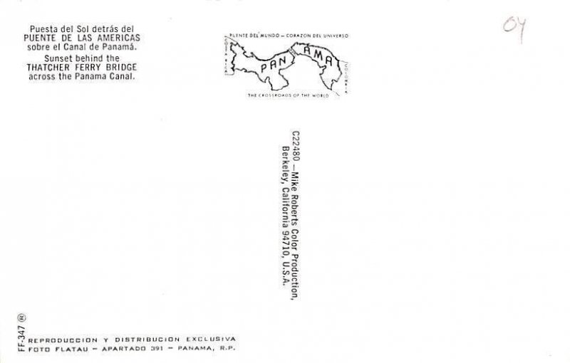 Thatcher Ferry Bridge Panama Unused 