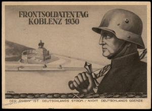 Germany 1930 Frontsoldatentag WWI Veterans Day Coblenz Patriotic Card 84384