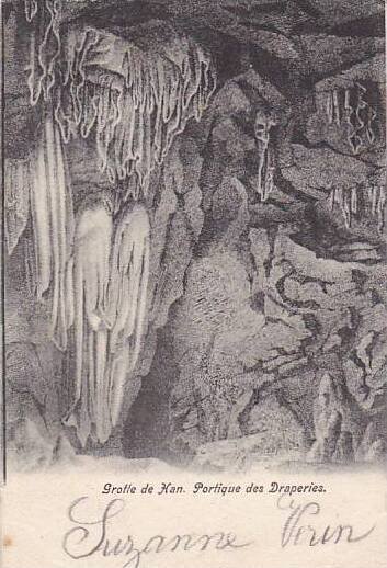Belgium Grotte de Han Portique des Draperies 1903