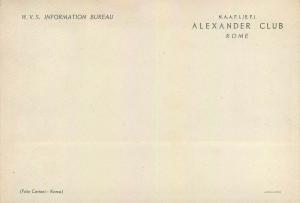 Italy Rome Alexander Club information bureau