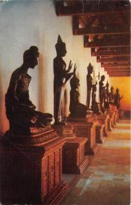 BG21305 buddhist images of various postures thailand postcard art sculpture