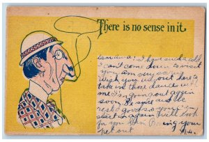 Campbell MN Postcard Old Man Smoking Cigarette There Is No Sense In It 1908