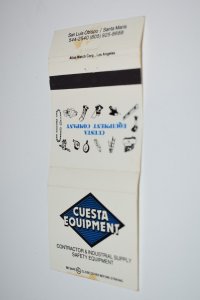 Cuesta Equipment San Luis Obispo Santa Maria CA 30 Strike Matchbook Cover