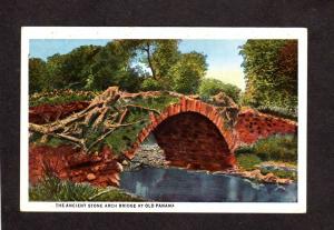 Panama Rep of Ancient Stone Arch Bridge Central America Postcard