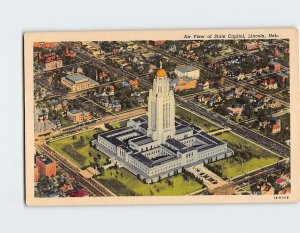 Postcard Air View of State Capitol Lincoln Nebraska USA