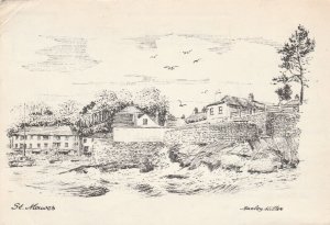 ST MAWES, Cornwall - Vintage POSTCARD (Drawing)