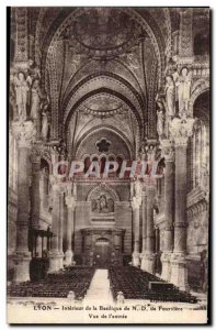 Lyon Old Postcard Interior of the Basilica of Our Lady of fourviere View of &...